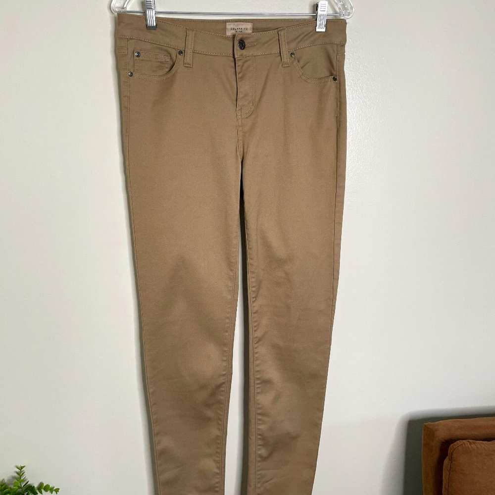 Celebrity Pink Jayden Skinny Pants, Khaki/Tan, Mid Rise, Size 9/29L